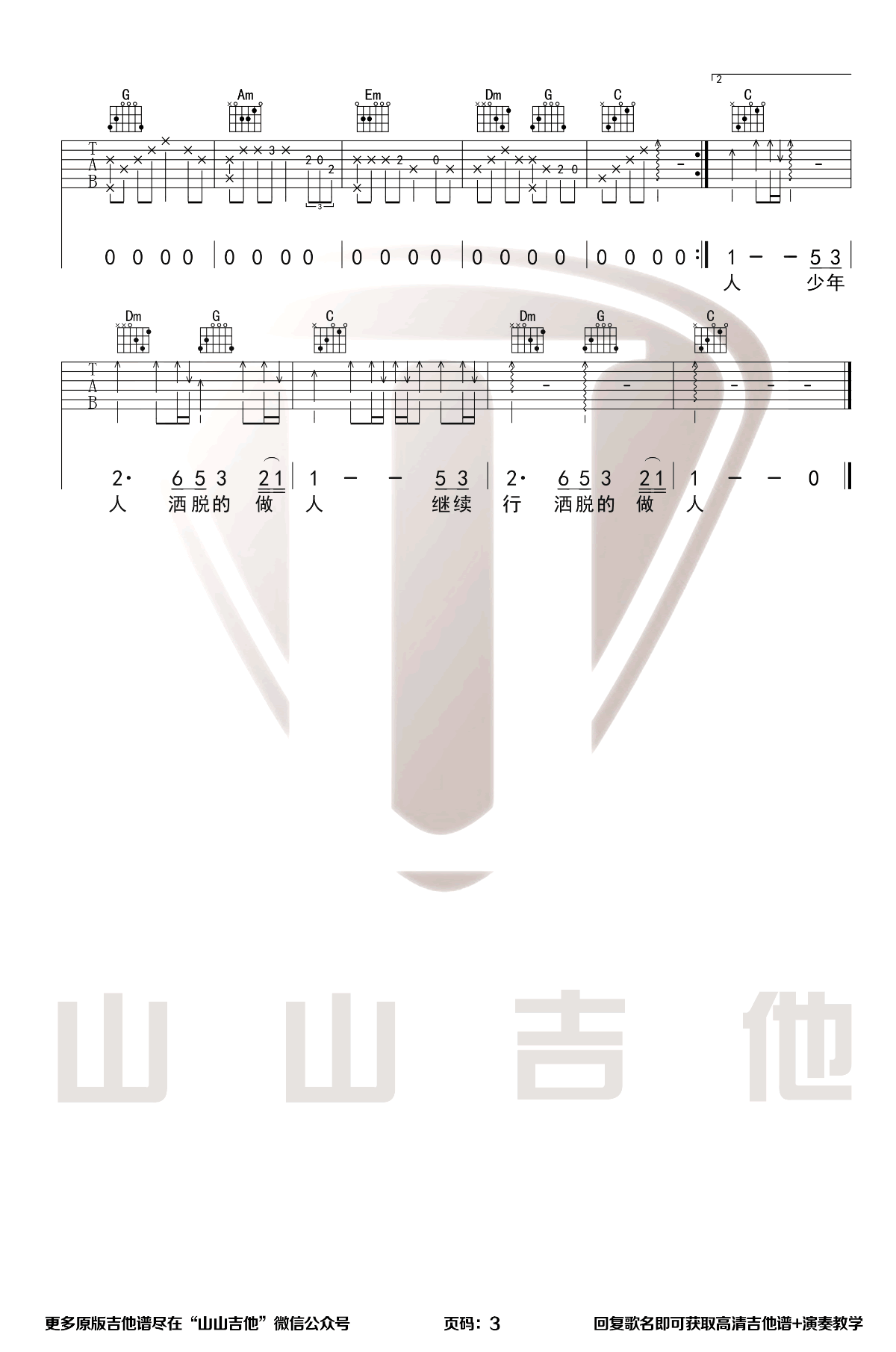沉默是金吉他谱_张国荣_C调演奏指法原版-图片1